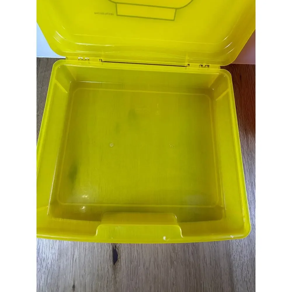 LEGO Minifigure Head Storage Case Gently Used Lot of 2 Red Yellow
